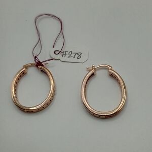 Gold Plated Hoop Earrings With Colorless Crystals